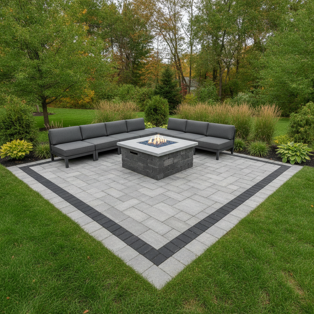 Square gas fire pit