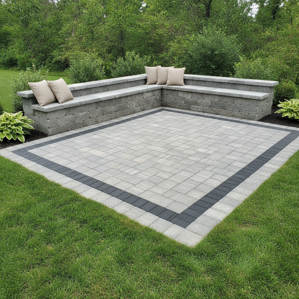 Sitting wall around a patio