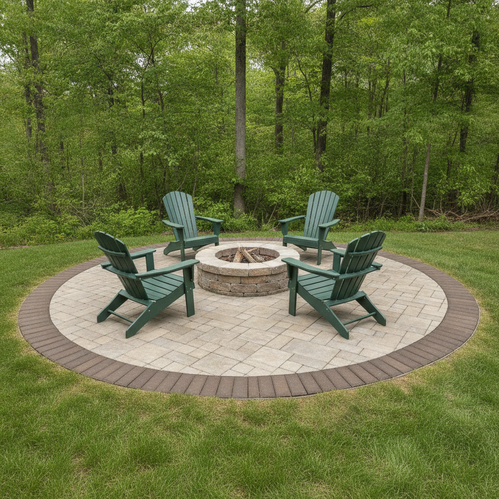 Rustic fire pit lounge