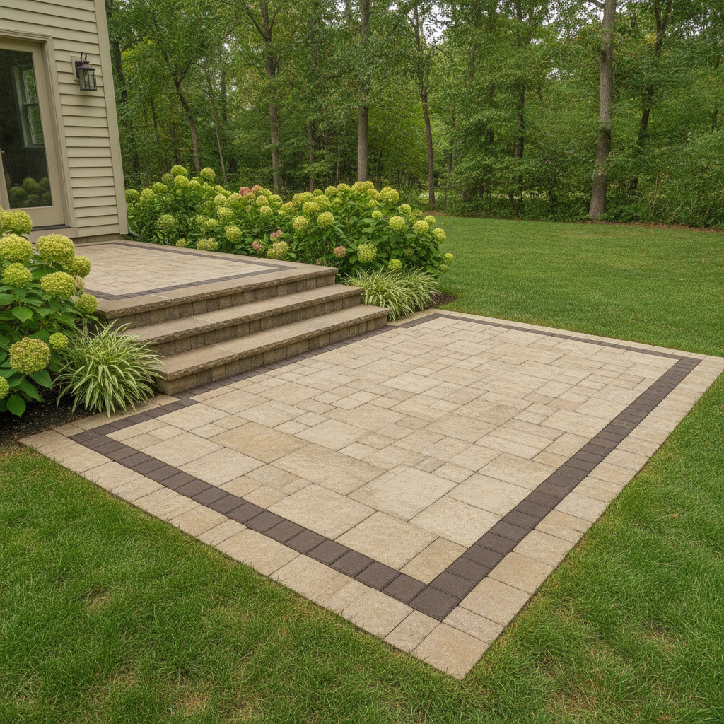Steps into a patio